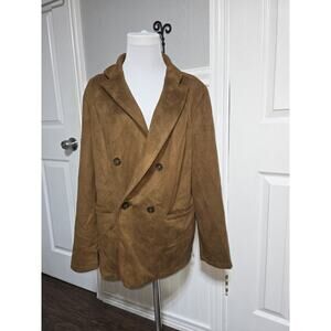 Maurices Women’s Blazer Double Breasted Brown Faux Suede 0X